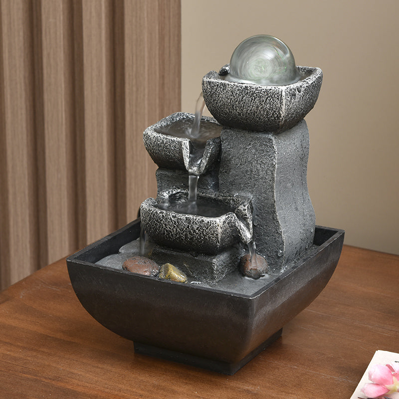 Tabletop Fountain with Illuminated Rolling Ball | Home Decor water modern fountain Contemporary tabletop decorative Minimalist water accent.