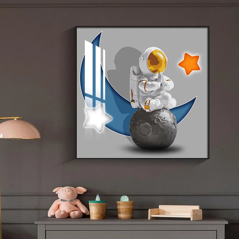 Kids Room Astronaut Wall Painting - Bliss Vie