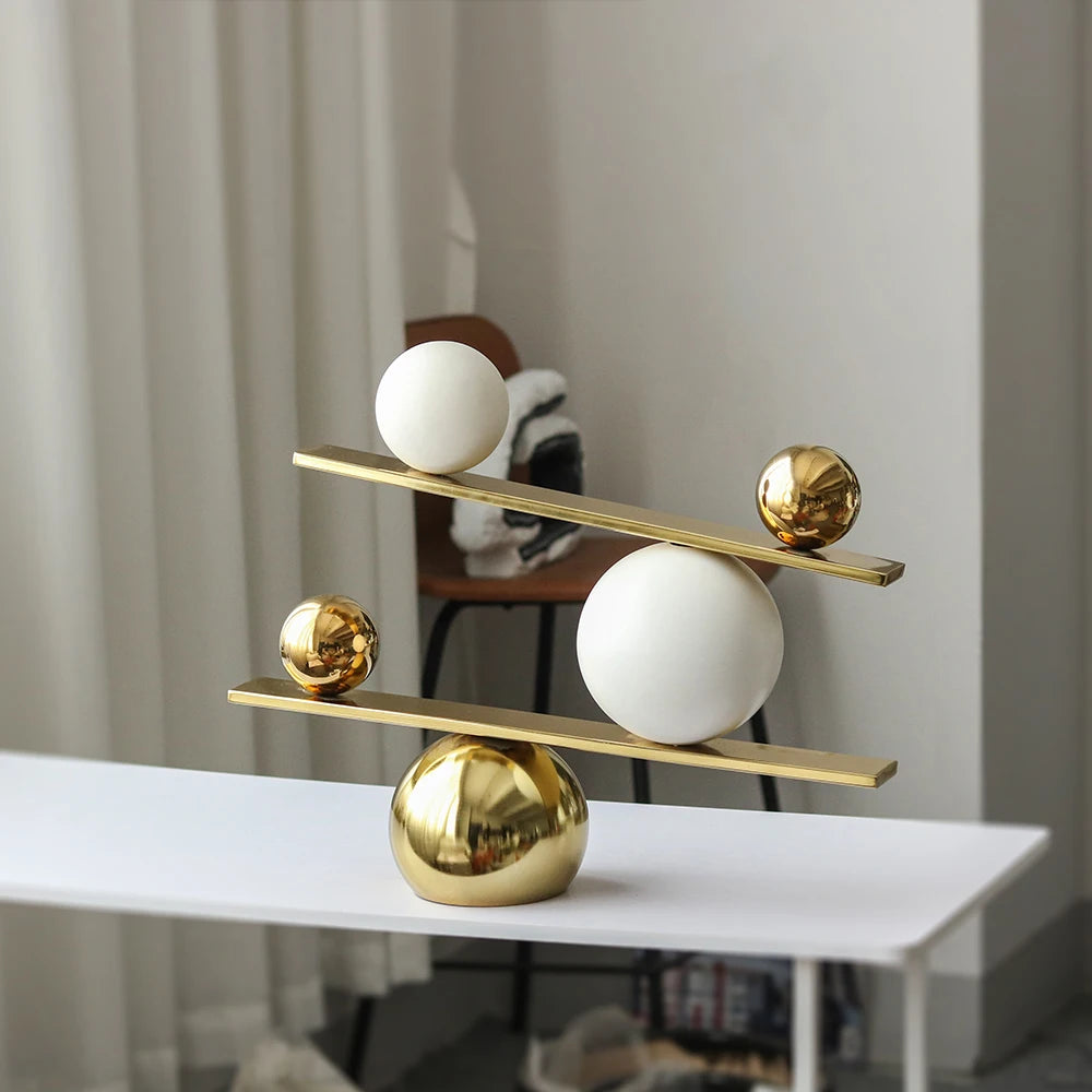 Luxury Style Swing Ball Ornaments - Opulent Decor Accents Home Decor cabinet  Sleek Contemporary Sophisticated Unique Elegant Decorative Trendy stylish Minimalist Artistic Luxury Designer tabletop table decor accessories tableware living room decor coffee table decor