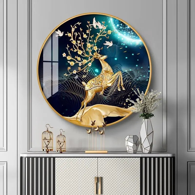 Round Wall Painting Crystal Porcelain