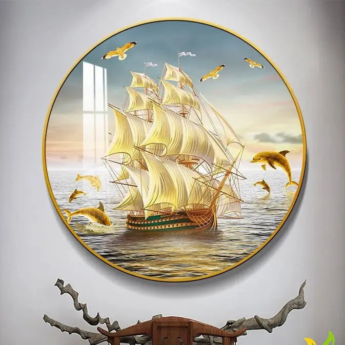 Round Wall Painting Crystal Porcelain