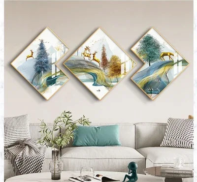 Triple Special-Shaped wall Painting