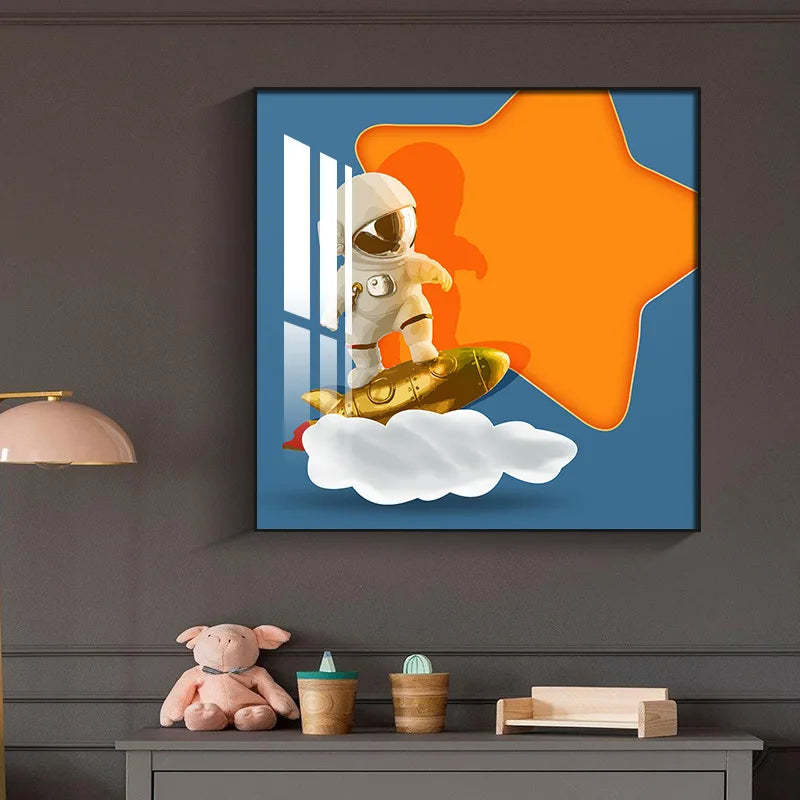 Kids Room Astronaut Wall Painting - Bliss Vie