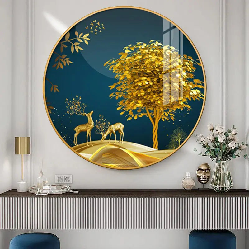 Round Wall Painting Crystal Porcelain