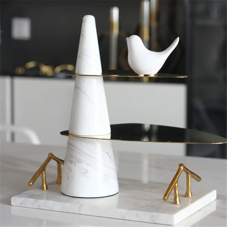 Artistic 2 Tier Cake Stand - Elegant Serving and Decor Piece Home Decor cabinet  Sleek Contemporary Sophisticated Unique Elegant Decorative Trendy stylish Minimalist Artistic Luxury Designer tabletop table decor accessories tableware living room decor coffee table decor