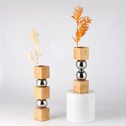 Nordic Style Modern Vase with Wooden Base - Minimalist Home Decor cabinet  Sleek Contemporary Sophisticated Unique Elegant Decorative Trendy stylish Minimalist Artistic Luxury Designer tabletop table decor accessories tableware living room decor coffee table decor