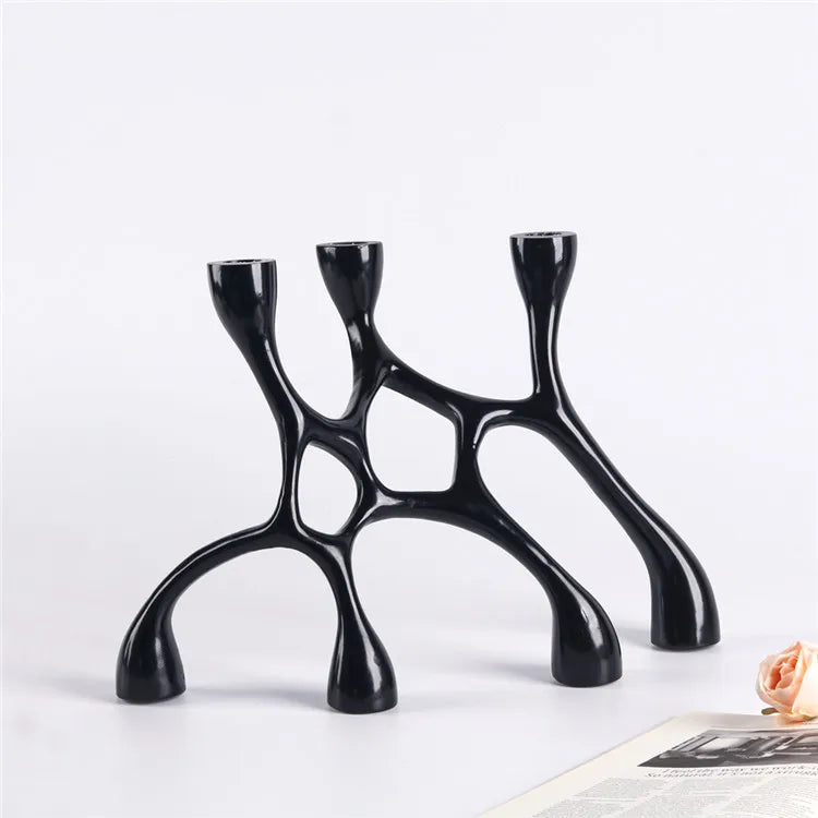 Cozy 3 Arm Candle Holder - Warm and Inviting Home Fragrance Accent Home Decor cabinet  Sleek Contemporary Sophisticated Unique Elegant Decorative Trendy stylish Minimalist Artistic Luxury Designer tabletop table decor accessories tableware living room decor coffee table decor