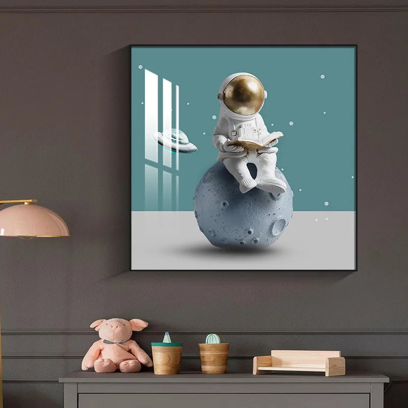 Kids Room Astronaut Wall Painting