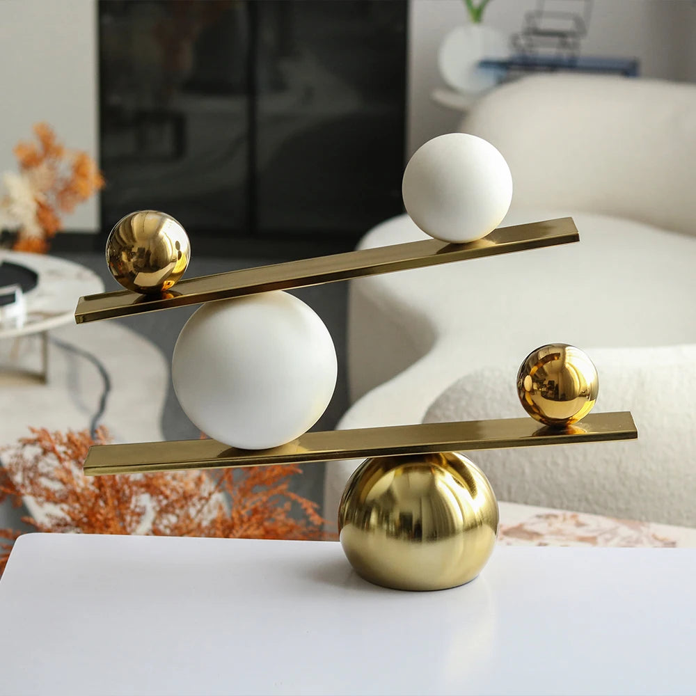 Luxury Style Swing Ball Ornaments - Opulent Decor Accents Home Decor cabinet  Sleek Contemporary Sophisticated Unique Elegant Decorative Trendy stylish Minimalist Artistic Luxury Designer tabletop table decor accessories tableware living room decor coffee table decor