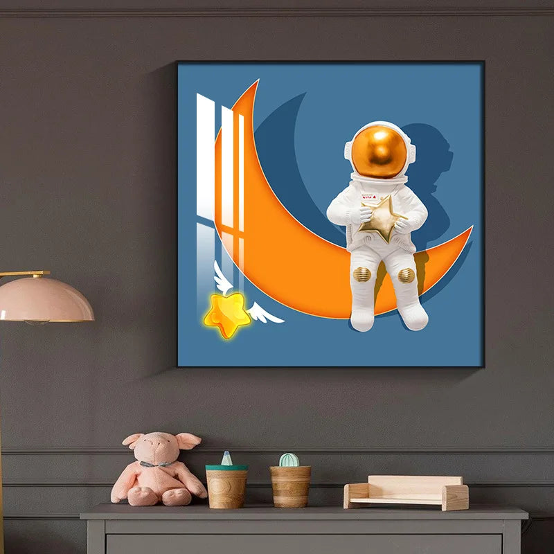 Kids Room Astronaut Wall Painting