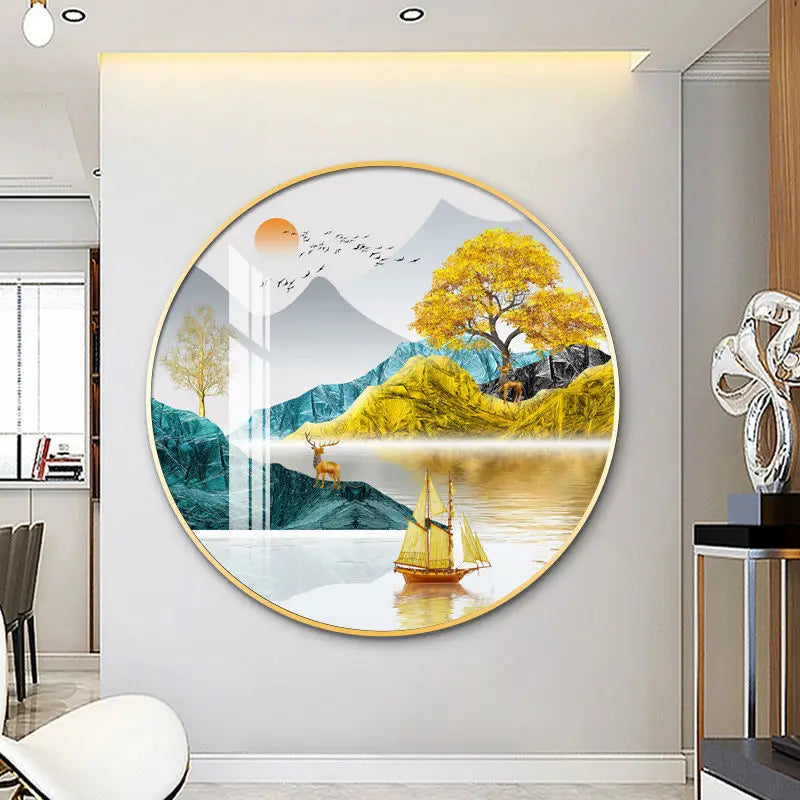 Round Wall Painting Crystal Porcelain