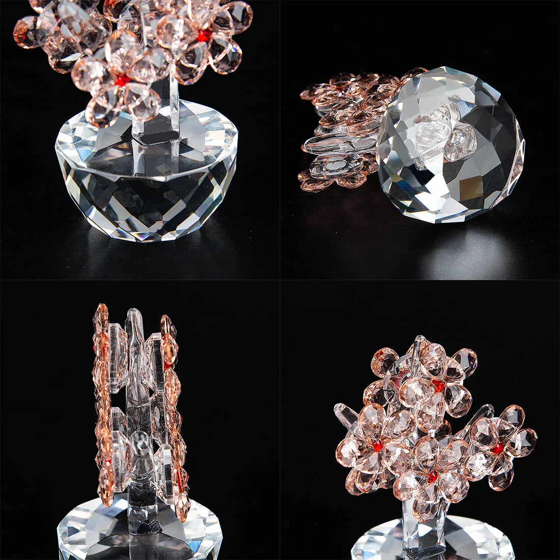 Nature's Elegance: Crystal Flower - Home Decor Crystal Sleek Contemporary Sophisticated Unique Elegant Decorative Trendy stylish Chic Minimalist Artistic Luxury Designer tabletop table decor