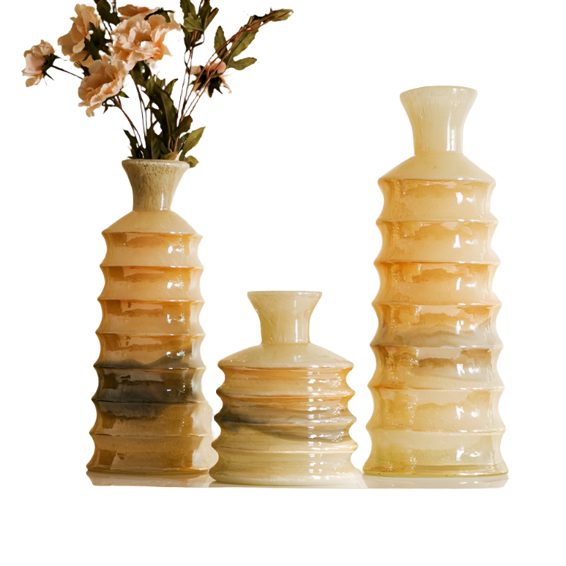 Beige Glass Vase