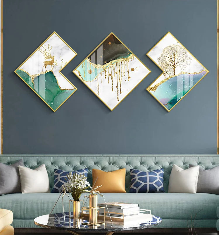 Triple Special-Shaped wall Painting