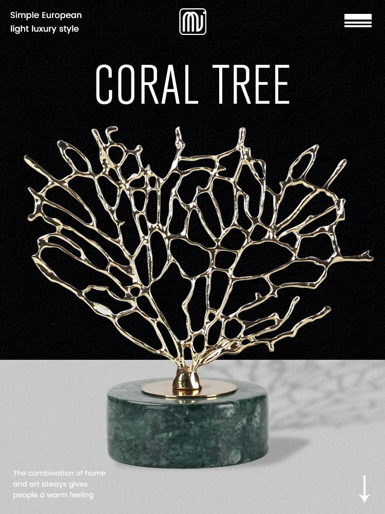 Marble Coral Tree for Home Decoration - Natural-Inspired Decor Accent Crystal Sleek Contemporary Sophisticated Unique Elegant Decorative Trendy stylish Chic Minimalist Artistic Luxury Designer tabletop table decor accessories tableware