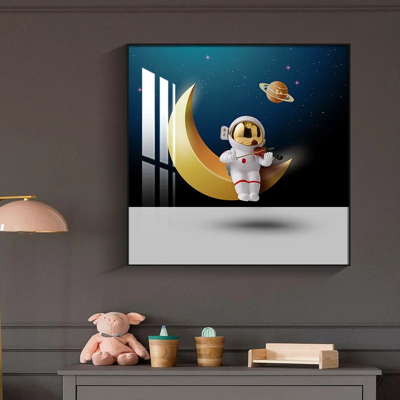 Kids Room Astronaut Wall Painting - Bliss Vie