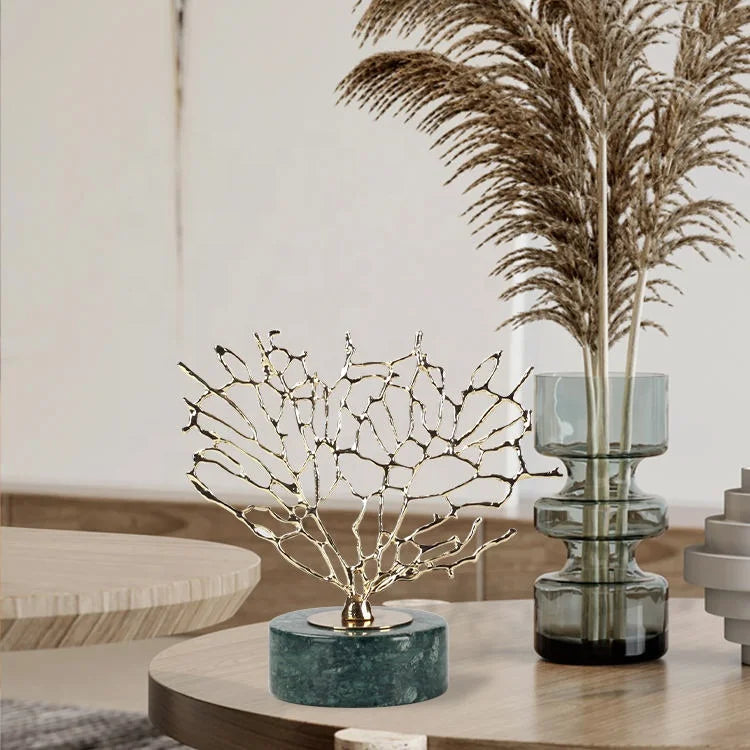 Marble Coral Tree for Home Decoration - Natural-Inspired Decor Accent Crystal Sleek Contemporary Sophisticated Unique Elegant Decorative Trendy stylish Chic Minimalist Artistic Luxury Designer tabletop table decor accessories tableware