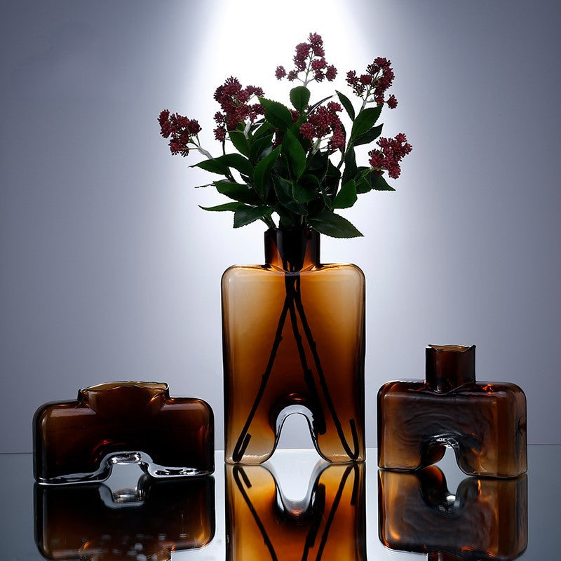 Creative Luxury Amber Glass Vase
