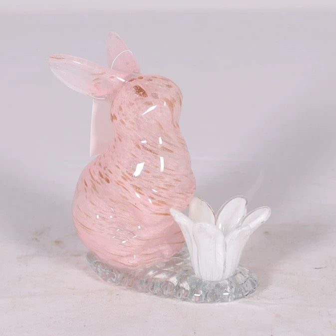 Whimsical Charm - Rabbit Glass Ornament for Playful Decor Home Decor cabinet  Sleek Contemporary Sophisticated Unique Elegant Decorative Trendy stylish Minimalist Artistic Luxury Designer tabletop table decor accessories tableware living room decor coffee table decor