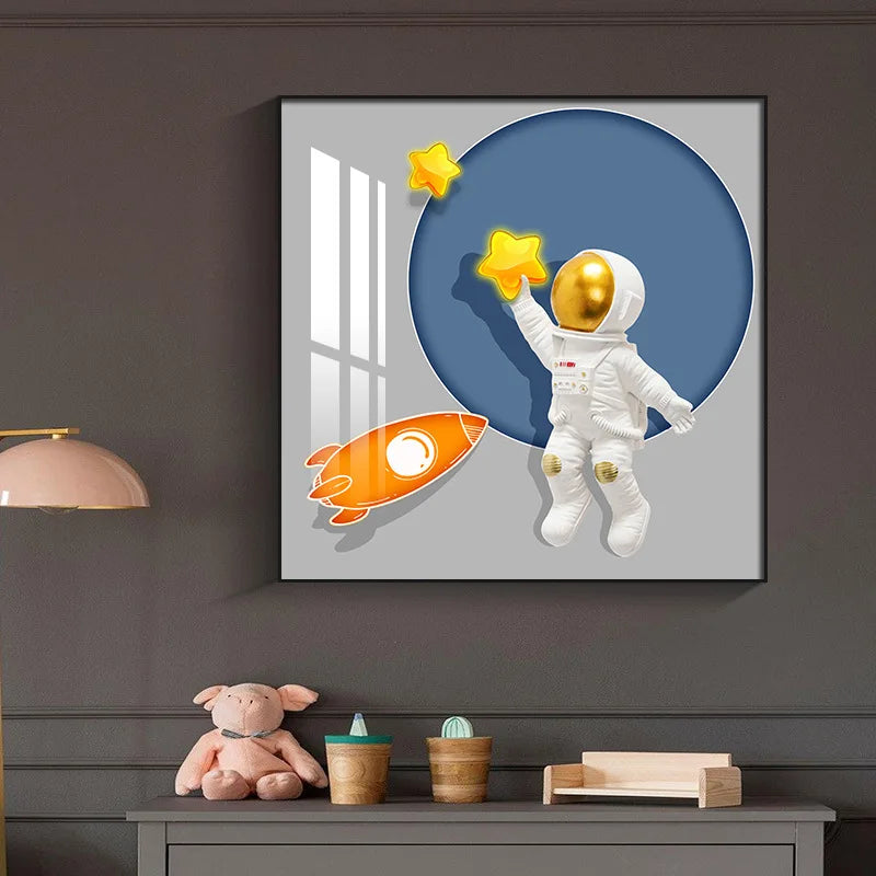 Kids Room Astronaut Wall Painting - Bliss Vie