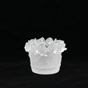 Romantic Radiance - Crystal Rose Candle Holder for Intimate Settings Home Decor Crystal Sleek Contemporary Sophisticated Unique Elegant Decorative Trendy stylish Chic Minimalist Artistic Luxury Designer tabletop table decor