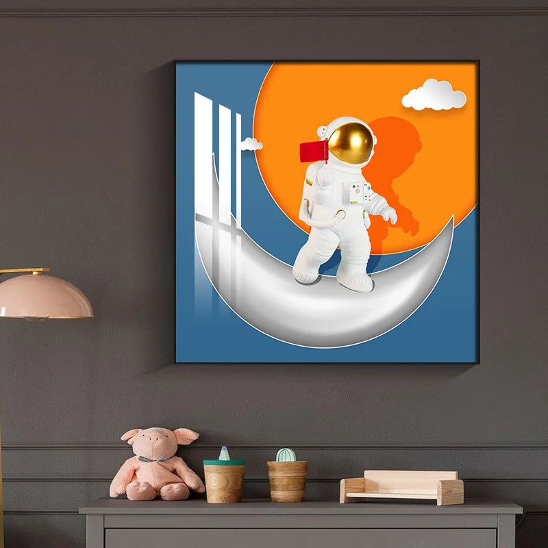Kids Room Astronaut Wall Painting - Bliss Vie