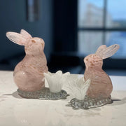 Whimsical Charm - Rabbit Glass Ornament for Playful Decor Home Decor cabinet  Sleek Contemporary Sophisticated Unique Elegant Decorative Trendy stylish Minimalist Artistic Luxury Designer tabletop table decor accessories tableware living room decor coffee table decor