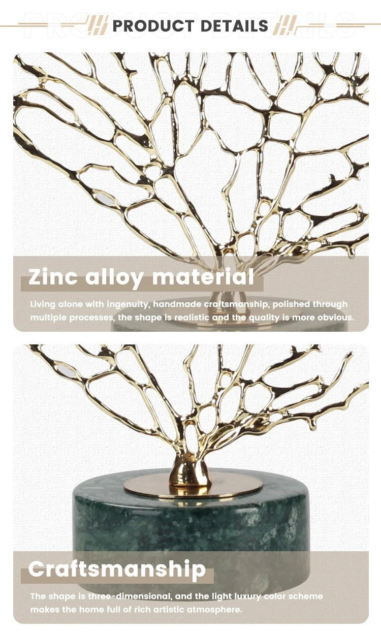 Marble Coral Tree for Home Decoration - Natural-Inspired Decor Accent Crystal Sleek Contemporary Sophisticated Unique Elegant Decorative Trendy stylish Chic Minimalist Artistic Luxury Designer tabletop table decor accessories tableware