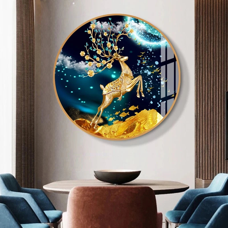 Round Wall Painting Crystal Porcelain