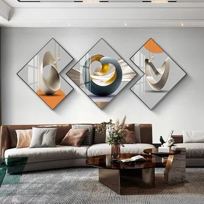 Triple Special-Shaped wall Painting