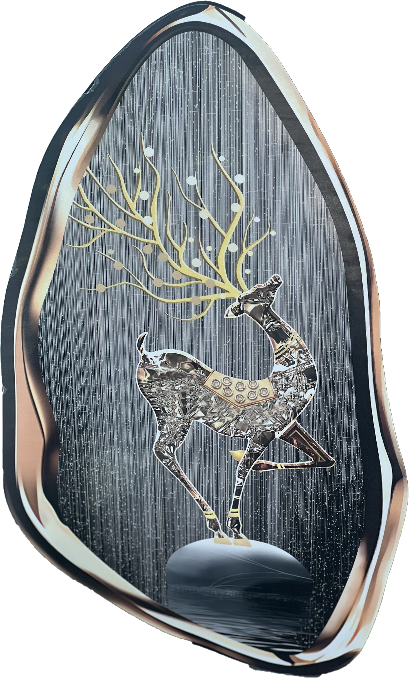 Wall Decor Deer Irregular Shape Painting with LED