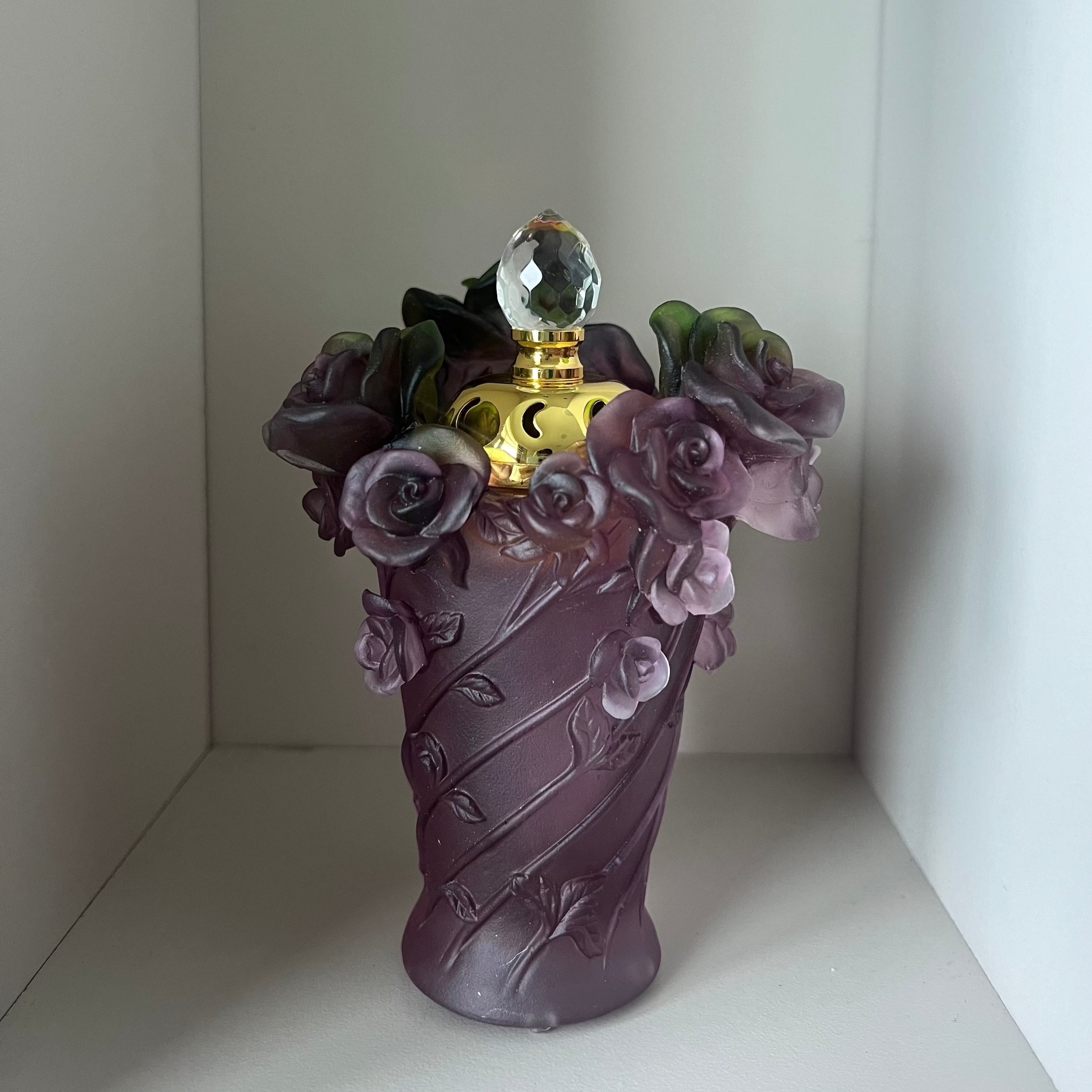 Crystal Bakhoor Incense Burner (Purple-Green Rose)