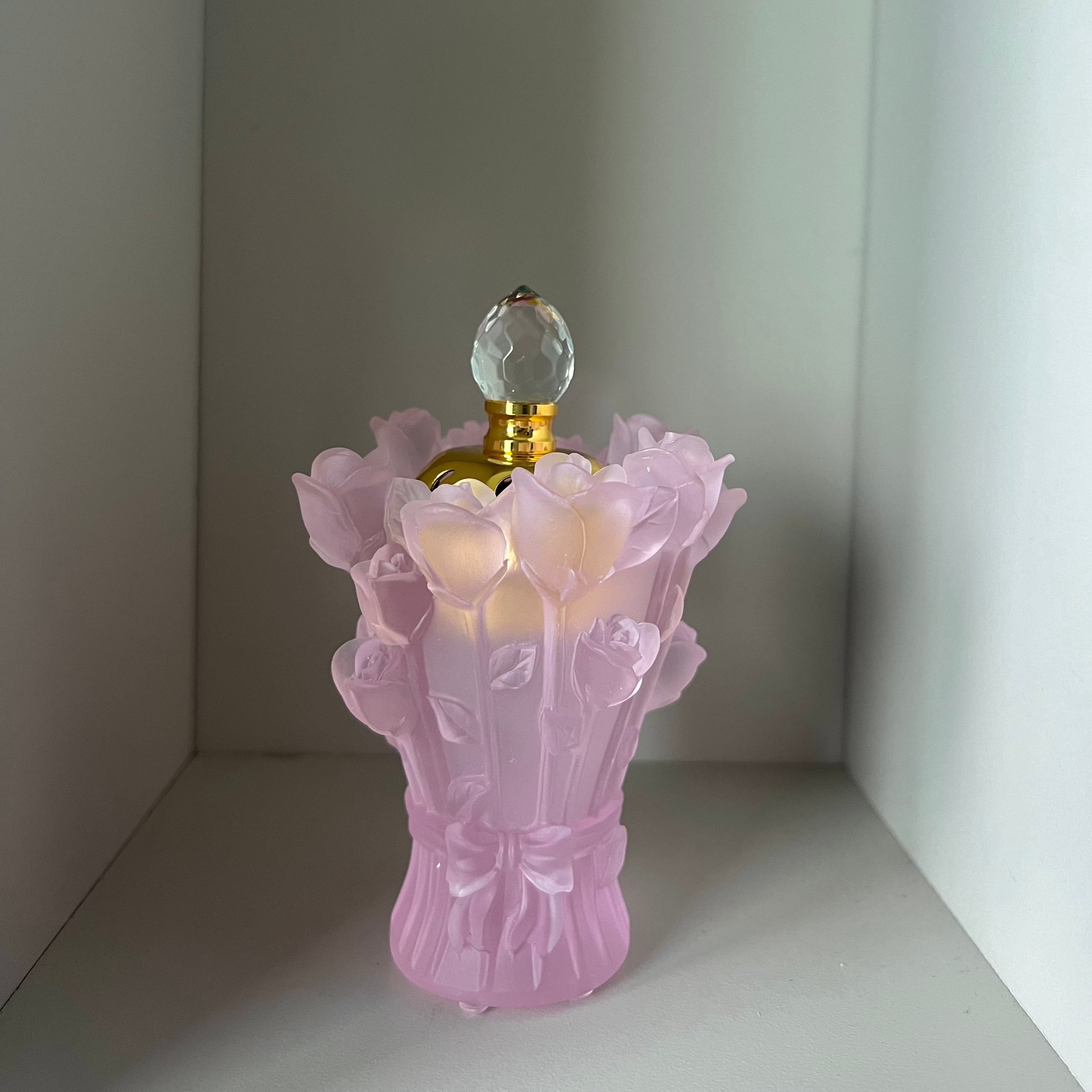 Crystal Bakhoor Incense Burner (Pink Rose)