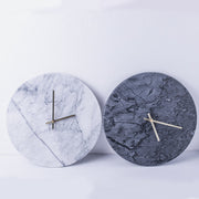 Elegant Light Grey Marble Clock | Home Decor Unique Luxury Minimalist desk tabletop table stylish artistic Contemporary Nordic Timepiece Timekeeping Scandinavian trendy modern compact