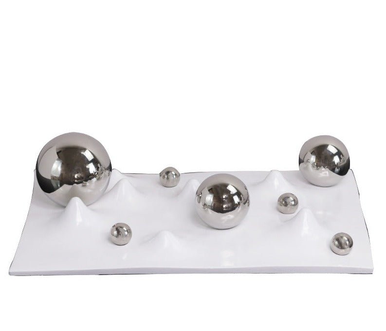 Ball Wave Plate in Silver, Black, White and Gold - Bliss Vie