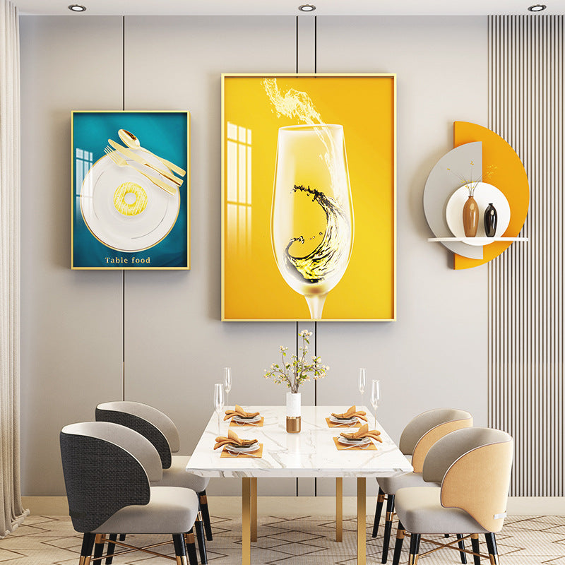 مجموعة لوحات جدارية لغرفة الطعام مع جدارية فريدة من نوعها