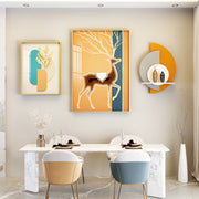 مجموعة لوحات جدارية لغرفة الطعام مع جدارية فريدة من نوعها
