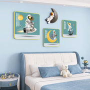 مجموعة لوحات جدارية لخلفية غرفة نوم الأطفال والأولاد مع لوحة جدارية على شكل قمر