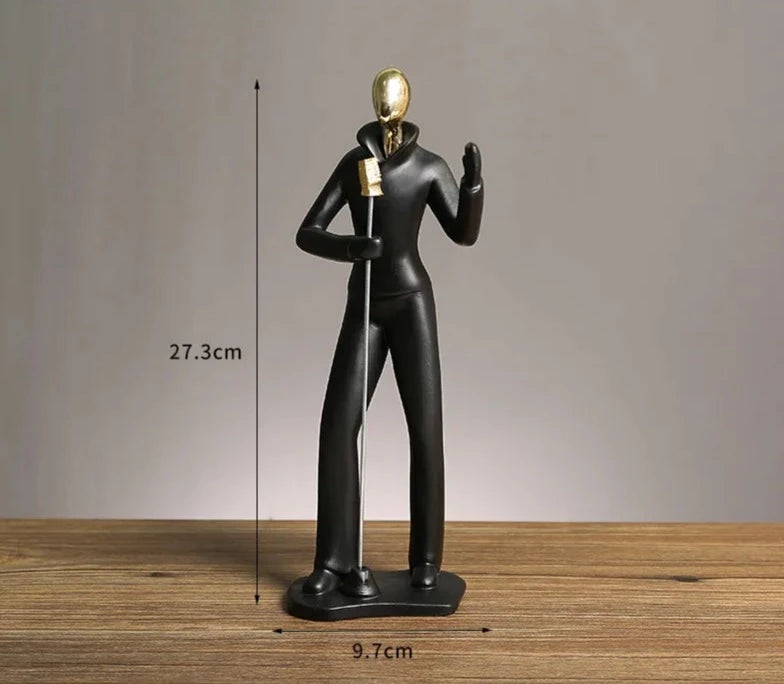 Creative Band Abstract Figure Statue - Unique Sculptural Home Decor cabinet  Sleek Contemporary Sophisticated Unique Elegant Decorative Trendy stylish Minimalist Artistic Luxury Designer tabletop table decor accessories tableware living room decor coffee table decor