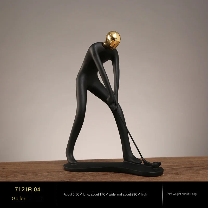 Creative Movement Abstract Figure Statue - Dynamic Home Decor Accent cabinet Sleek Contemporary Sophisticated Unique Elegant Decorative Trendy stylish Minimalist Artistic Luxury Designer tabletop table decor accessories tableware living room decor coffee table decor