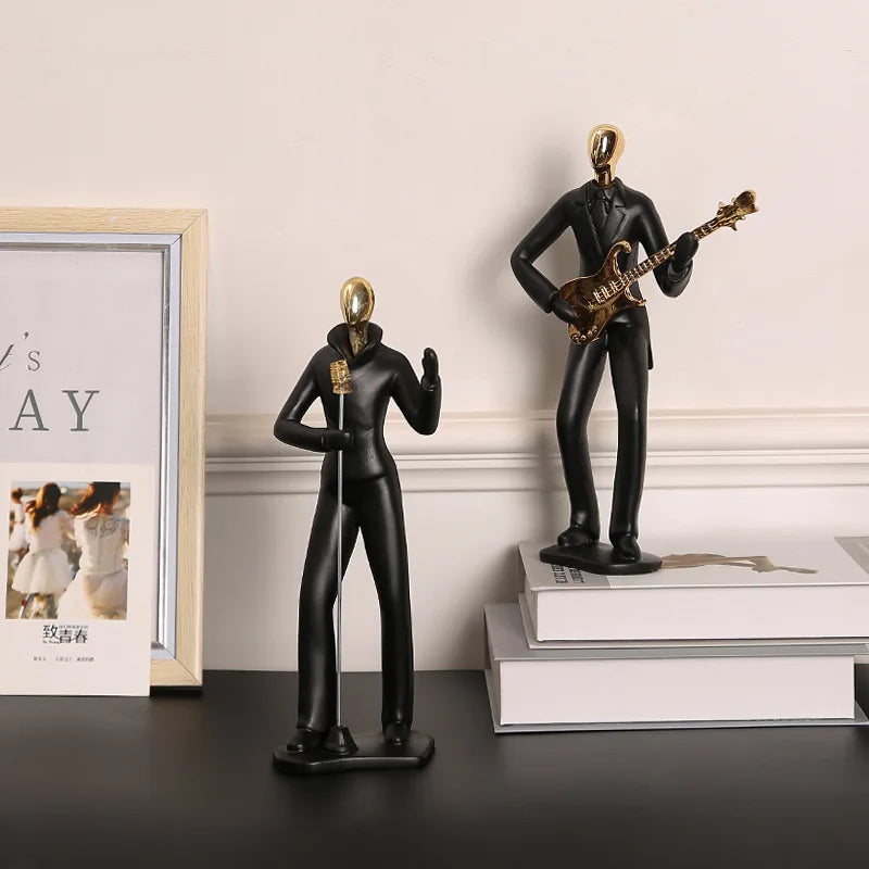 Creative Band Abstract Figure Statue - Unique Sculptural Home Decor cabinet  Sleek Contemporary Sophisticated Unique Elegant Decorative Trendy stylish Minimalist Artistic Luxury Designer tabletop table decor accessories tableware living room decor coffee table decor