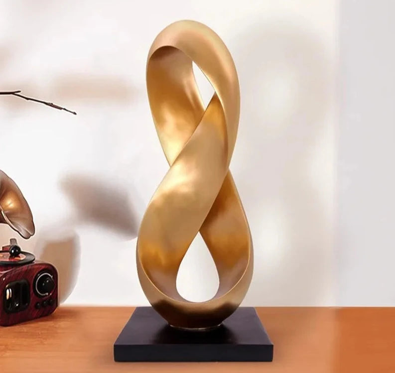 Creative Golden Ribbon Statue Ornaments Desk Decoration