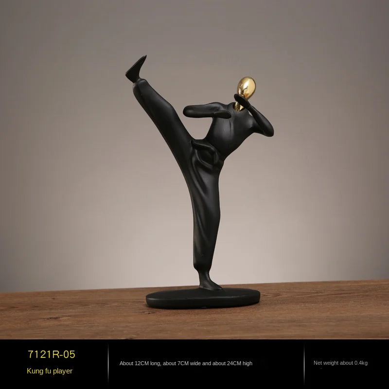 Creative Movement Abstract Figure Statue - Dynamic Home Decor Accent cabinet Sleek Contemporary Sophisticated Unique Elegant Decorative Trendy stylish Minimalist Artistic Luxury Designer tabletop table decor accessories tableware living room decor coffee table decor