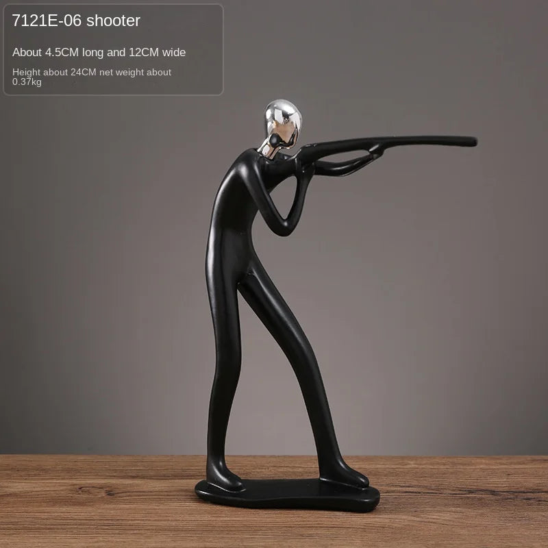 Creative Movement Abstract Figure Statue - Dynamic Home Decor Accent cabinet  Sleek Contemporary Sophisticated Unique Elegant Decorative Trendy stylish Minimalist Artistic Luxury Designer tabletop table decor accessories tableware living room decor coffee table decor