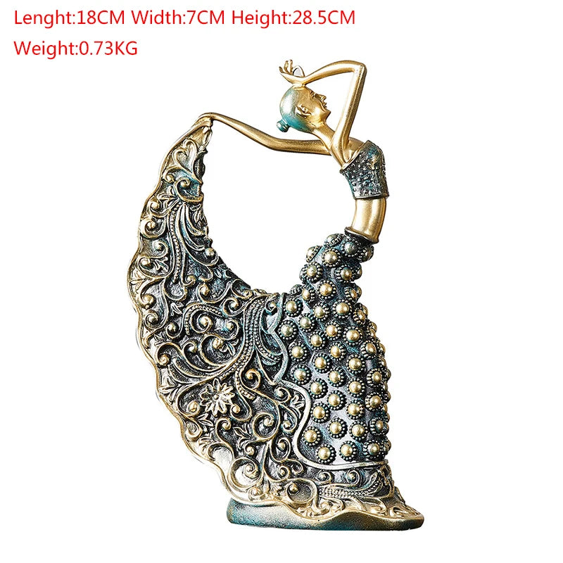 Dancing Figurines Peacock Model - Majestic Home Decor Accent cabinet  Sleek Contemporary Sophisticated Unique Elegant Decorative Trendy stylish Minimalist Artistic Luxury Designer tabletop table decor accessories tableware living room decor coffee table decor