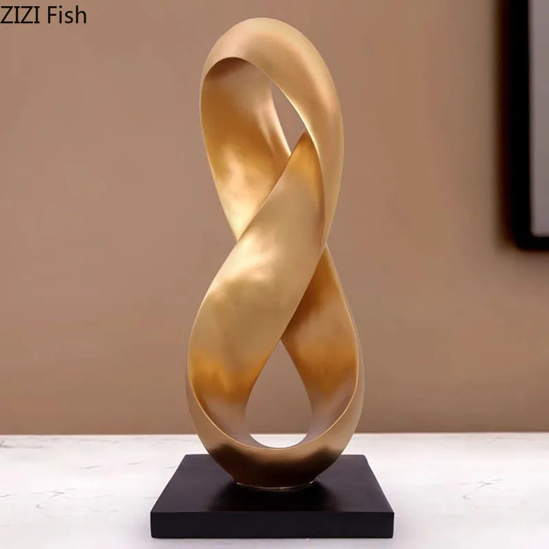 Creative Golden Ribbon Statue Ornaments Desk Decoration