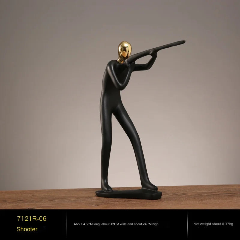 Creative Movement Abstract Figure Statue - Dynamic Home Decor Accent cabinet Sleek Contemporary Sophisticated Unique Elegant Decorative Trendy stylish Minimalist Artistic Luxury Designer tabletop table decor accessories tableware living room decor coffee table decor