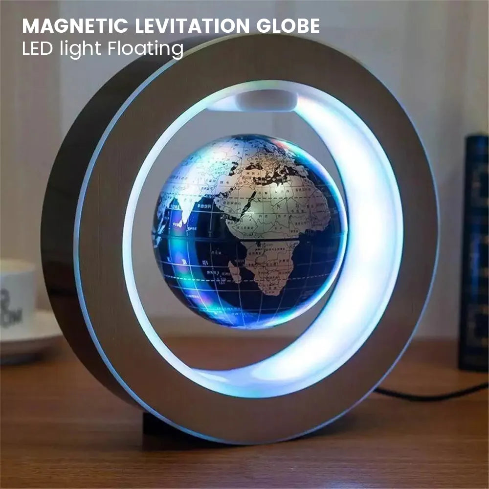 Magnetic Levitation Globe LED - Futuristic Home Decor cabinet  Sleek Contemporary Sophisticated Unique Elegant Decorative Trendy stylish Minimalist Artistic Luxury Designer tabletop table decor accessories tableware living room decor coffee table decor