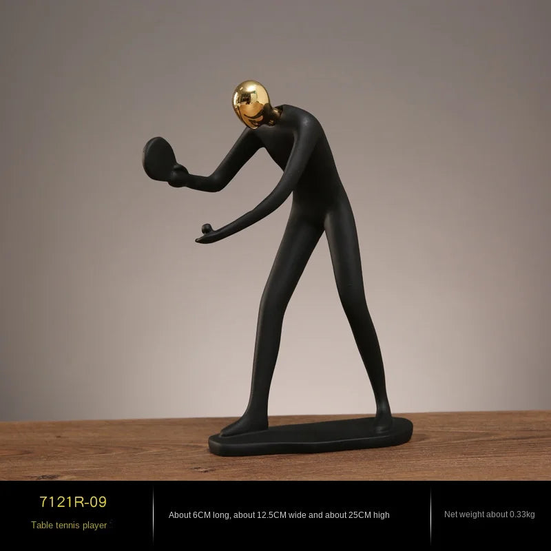 Creative Movement Abstract Figure Statue - Dynamic Home Decor Accent cabinet Sleek Contemporary Sophisticated Unique Elegant Decorative Trendy stylish Minimalist Artistic Luxury Designer tabletop table decor accessories tableware living room decor coffee table decor