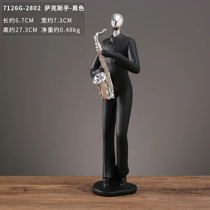 Creative Band Abstract Figure Statue - Unique Sculptural Home Decor cabinet  Sleek Contemporary Sophisticated Unique Elegant Decorative Trendy stylish Minimalist Artistic Luxury Designer tabletop table decor accessories tableware living room decor coffee table decor